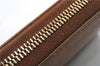 Authentic PRADA Leather Long Wallet Purse Brown 9371C