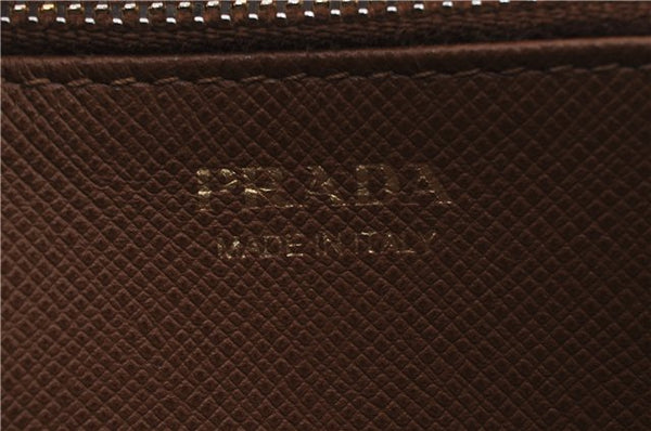 Authentic PRADA Leather Long Wallet Purse Brown 9371C