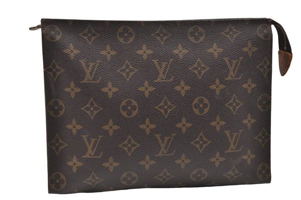 Auth Louis Vuitton Monogram Poche Toilette 26 Cosmetics Pouch M47542 LV 9373D