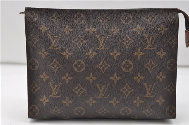 Auth Louis Vuitton Monogram Poche Toilette 26 Cosmetics Pouch M47542 LV 9373D