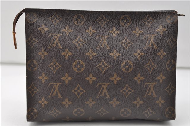 Auth Louis Vuitton Monogram Poche Toilette 26 Cosmetics Pouch M47542 LV 9373D