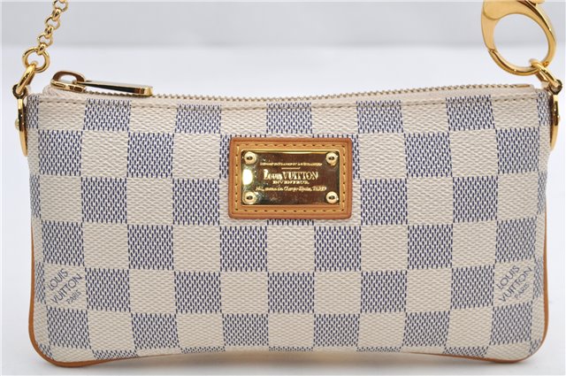 Auth Louis Vuitton Damier Azur Pochette Mira MM Accessory Pouch N60027 Box 9373E