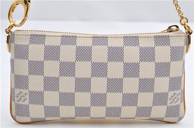 Auth Louis Vuitton Damier Azur Pochette Mira MM Accessory Pouch N60027 Box 9373E