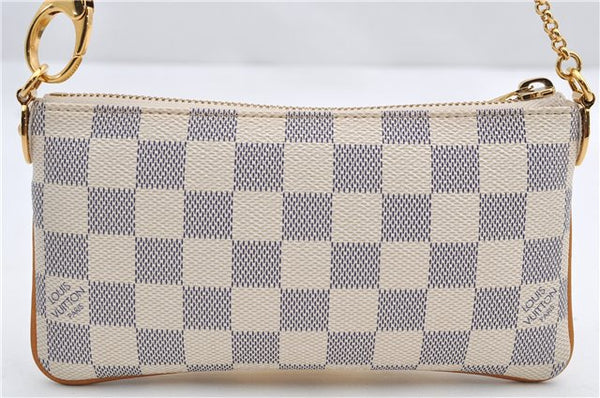 Auth Louis Vuitton Damier Azur Pochette Mira MM Accessory Pouch N60027 Box 9373E