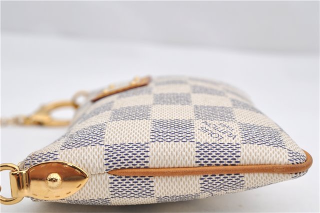 Auth Louis Vuitton Damier Azur Pochette Mira MM Accessory Pouch N60027 Box 9373E