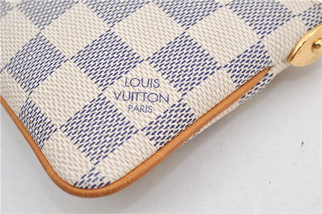 Auth Louis Vuitton Damier Azur Pochette Mira MM Accessory Pouch N60027 Box 9373E