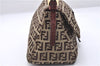 Authentic FENDI Zucchino Mamma Baguette Shoulder Bag Canvas Leather Brown 9374E