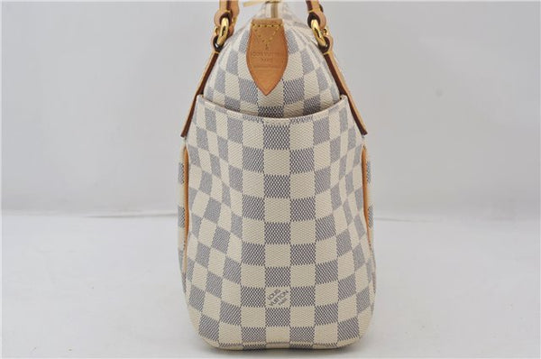 Authentic Louis Vuitton Damier Azur Totally PM Tote Bag White N41280 LV 9375E