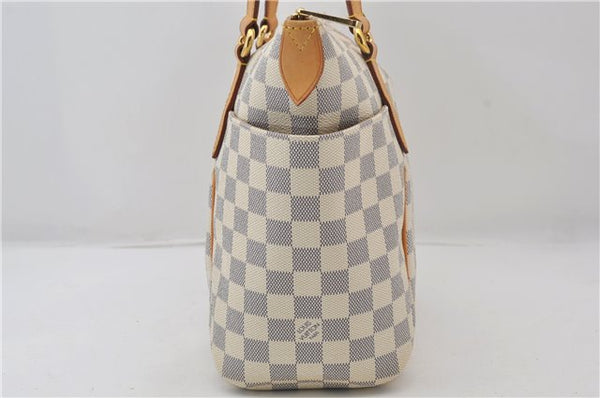 Authentic Louis Vuitton Damier Azur Totally PM Tote Bag White N41280 LV 9375E