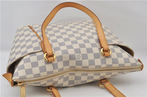 Authentic Louis Vuitton Damier Azur Totally PM Tote Bag White N41280 LV 9375E