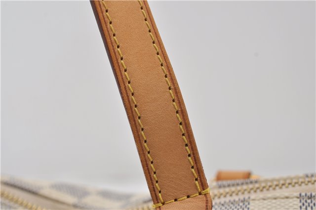 Authentic Louis Vuitton Damier Azur Totally PM Tote Bag White N41280 LV 9375E