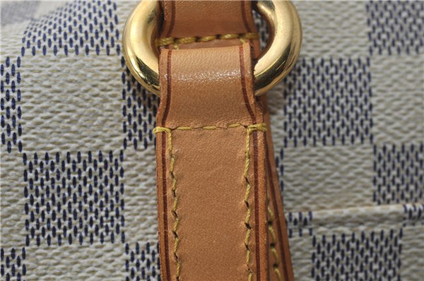 Authentic Louis Vuitton Damier Azur Totally PM Tote Bag White N41280 LV 9375E