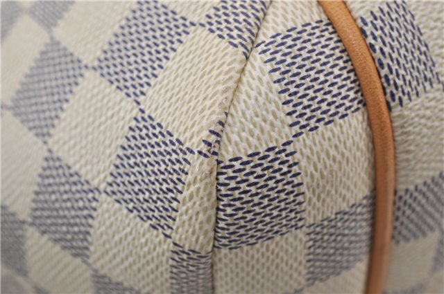 Authentic Louis Vuitton Damier Azur Totally PM Tote Bag White N41280 LV 9375E