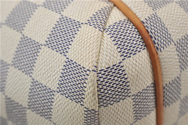 Authentic Louis Vuitton Damier Azur Totally PM Tote Bag White N41280 LV 9375E