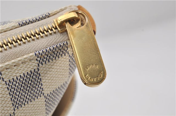 Authentic Louis Vuitton Damier Azur Totally PM Tote Bag White N41280 LV 9375E