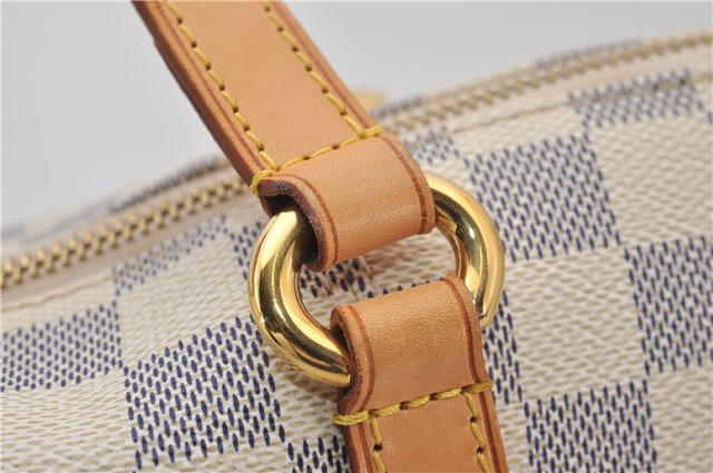 Authentic Louis Vuitton Damier Azur Totally PM Tote Bag White N41280 LV 9375E