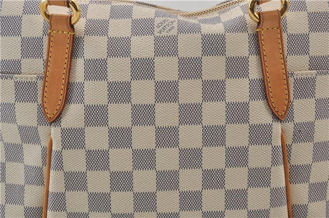 Authentic Louis Vuitton Damier Azur Totally PM Tote Bag White N41280 LV 9375E
