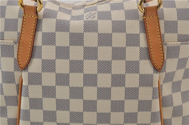 Authentic Louis Vuitton Damier Azur Totally PM Tote Bag White N41280 LV 9375E