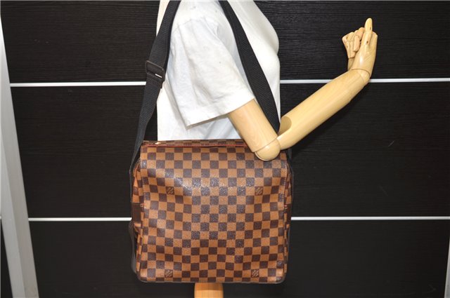 Authentic Louis Vuitton Damier Naviglio Shoulder Cross Body Bag N45255 LV 9376C