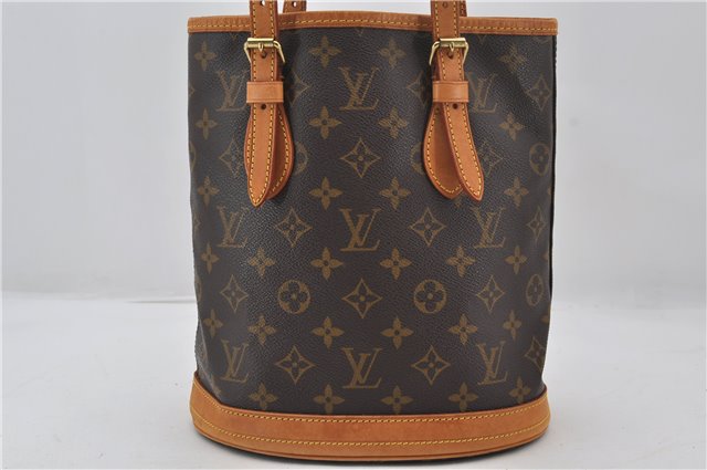 Authentic Louis Vuitton Monogram Bucket PM Shoulder Tote Bag M42238 LV 9379E