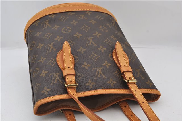 Authentic Louis Vuitton Monogram Bucket PM Shoulder Tote Bag M42238 LV 9379E