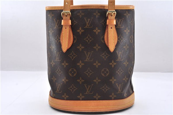 Authentic Louis Vuitton Monogram Bucket PM Shoulder Tote Bag M42238 LV 9381E