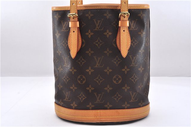 Authentic Louis Vuitton Monogram Bucket PM Shoulder Tote Bag M42238 LV 9381E