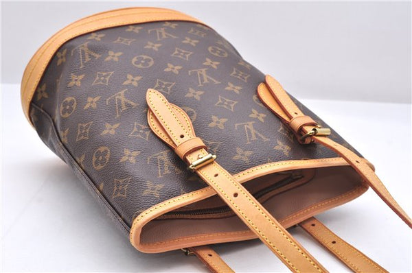 Authentic Louis Vuitton Monogram Bucket PM Shoulder Tote Bag M42238 LV 9381E