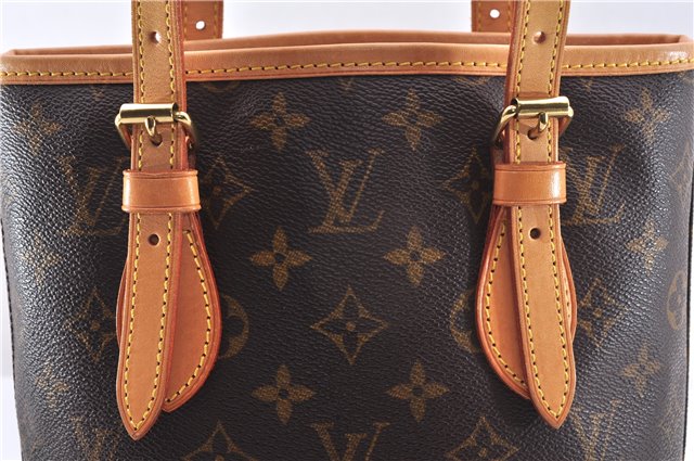 Authentic Louis Vuitton Monogram Bucket PM Shoulder Tote Bag M42238 LV 9381E