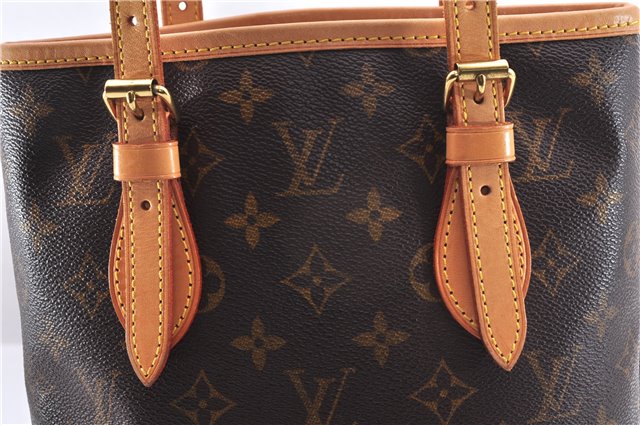 Authentic Louis Vuitton Monogram Bucket PM Shoulder Tote Bag M42238 LV 9381E