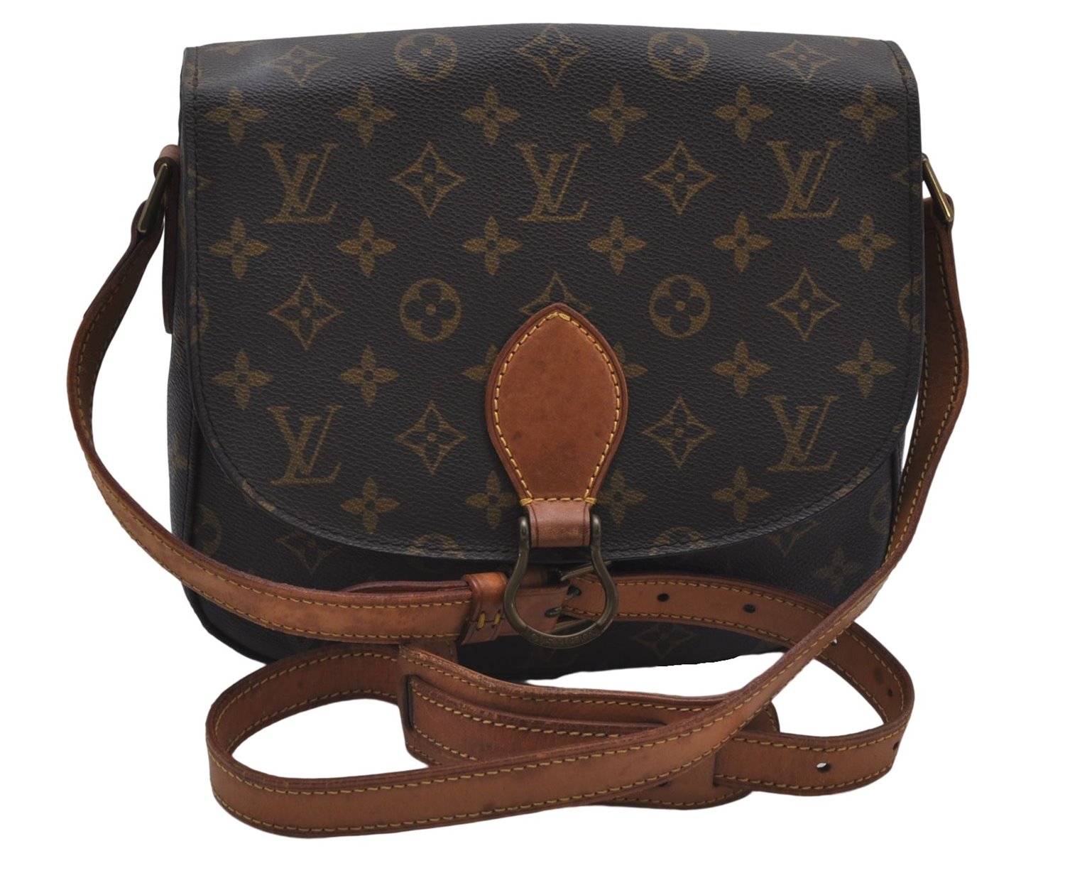 Auth Louis Vuitton Monogram Saint Cloud GM Shoulder Cross Bag M51242 LV 9384D