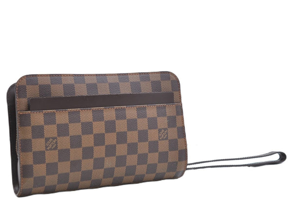 Authentic Louis Vuitton Damier Saint Louis Clutch Hand Bag Purse N51993 LV 9384E