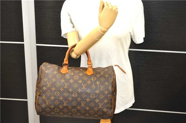 Authentic Louis Vuitton Monogram Speedy 35 Hand Bag M41524 LV 9385C