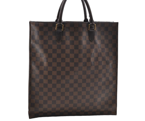 Authentic Louis Vuitton Damier Sac Plat Hand Bag N51140 LV 9385D