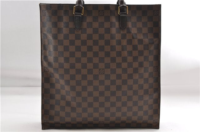 Authentic Louis Vuitton Damier Sac Plat Hand Bag N51140 LV 9385D