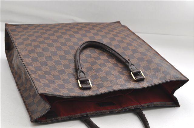 Authentic Louis Vuitton Damier Sac Plat Hand Bag N51140 LV 9385D
