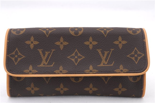 Authentic Louis Vuitton Monogram Pochette Twin PM Shoulder Bag M51854 LV 9385E