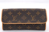 Authentic Louis Vuitton Monogram Pochette Twin PM Shoulder Bag M51854 LV 9385E