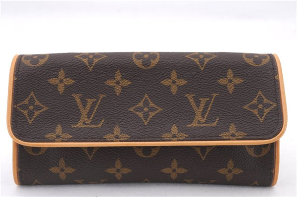 Authentic Louis Vuitton Monogram Pochette Twin PM Shoulder Bag M51854 LV 9385E