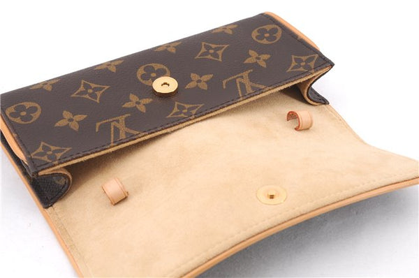 Authentic Louis Vuitton Monogram Pochette Twin PM Shoulder Bag M51854 LV 9385E