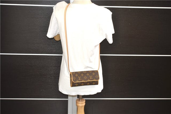 Authentic Louis Vuitton Monogram Pochette Twin PM Shoulder Bag M51854 LV 9385E