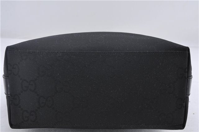 Authentic GUCCI Shoulder Hand Bag Purse GG Nylon Leather 28335 Black 9389D