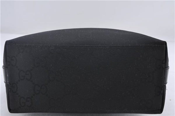 Authentic GUCCI Shoulder Hand Bag Purse GG Nylon Leather 28335 Black 9389D