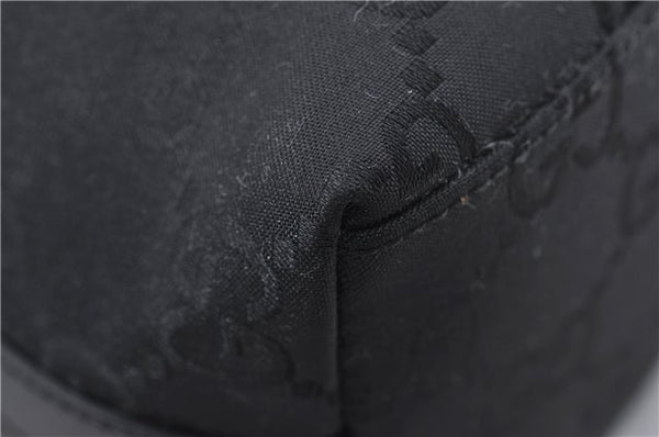 Authentic GUCCI Shoulder Hand Bag Purse GG Nylon Leather 28335 Black 9389D