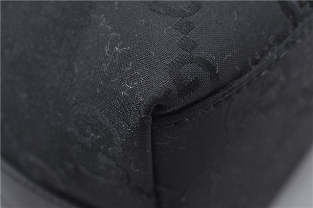 Authentic GUCCI Shoulder Hand Bag Purse GG Nylon Leather 28335 Black 9389D