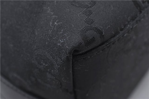 Authentic GUCCI Shoulder Hand Bag Purse GG Nylon Leather 28335 Black 9389D