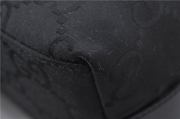 Authentic GUCCI Shoulder Hand Bag Purse GG Nylon Leather 28335 Black 9389D