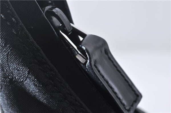 Authentic GUCCI Shoulder Hand Bag Purse GG Nylon Leather 28335 Black 9389D
