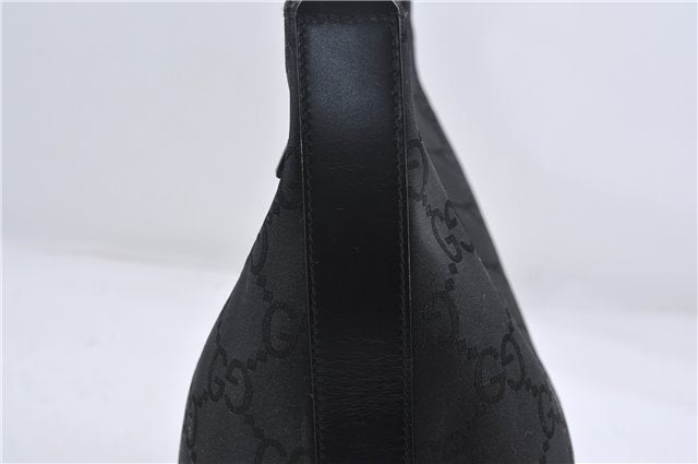 Authentic GUCCI Shoulder Hand Bag Purse GG Nylon Leather 28335 Black 9389D