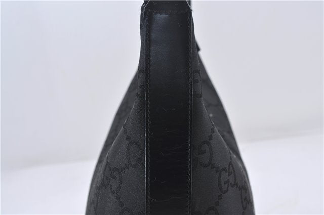 Authentic GUCCI Shoulder Hand Bag Purse GG Nylon Leather 28335 Black 9389D